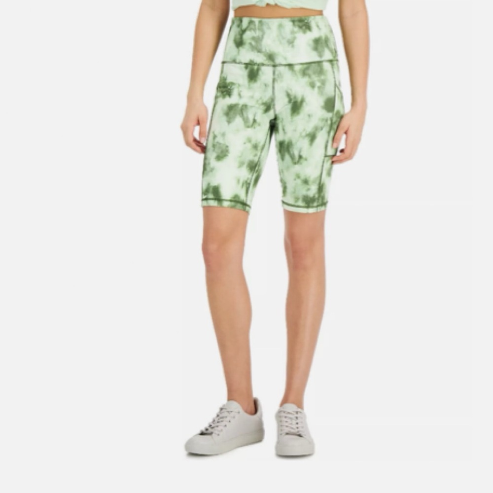 ID Ideology Women's Large Olivine Green Side Pocket Shades Bike Shorts L